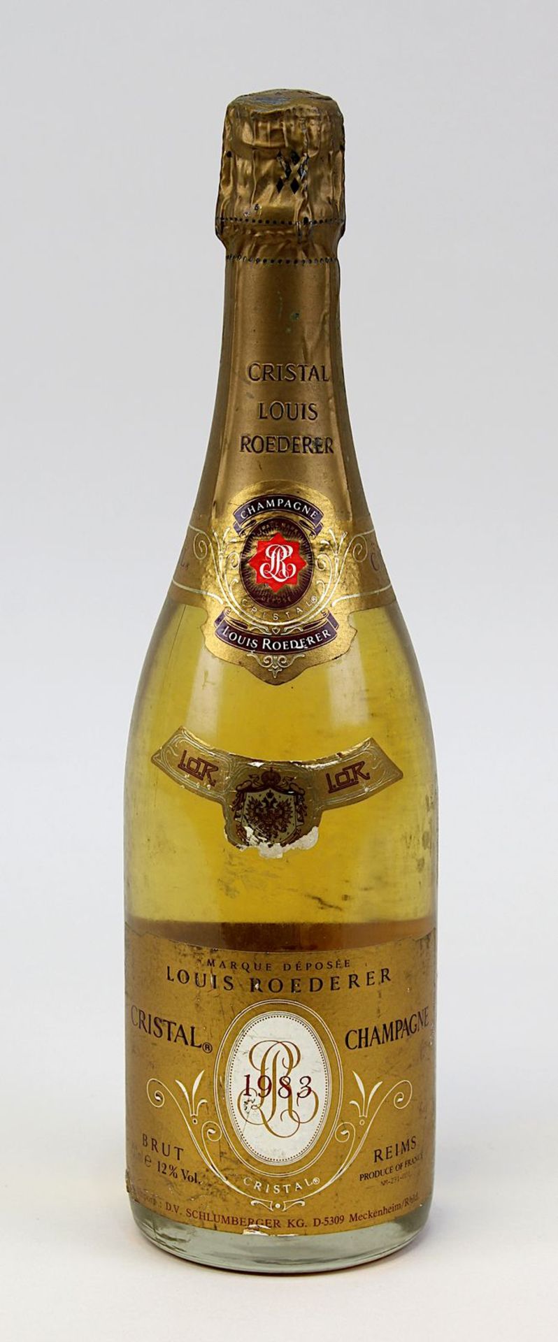 Eine Flasche 1983er Roederer Cristal Champagner, Brut, Reims, Louis Roederer, Cristal Vintage,