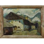 Von Pigage, Werner (Breslau 1888 - 1959 Mannheim), Gehöft in den Alpen, Öl auf Leinwand, re. unt.