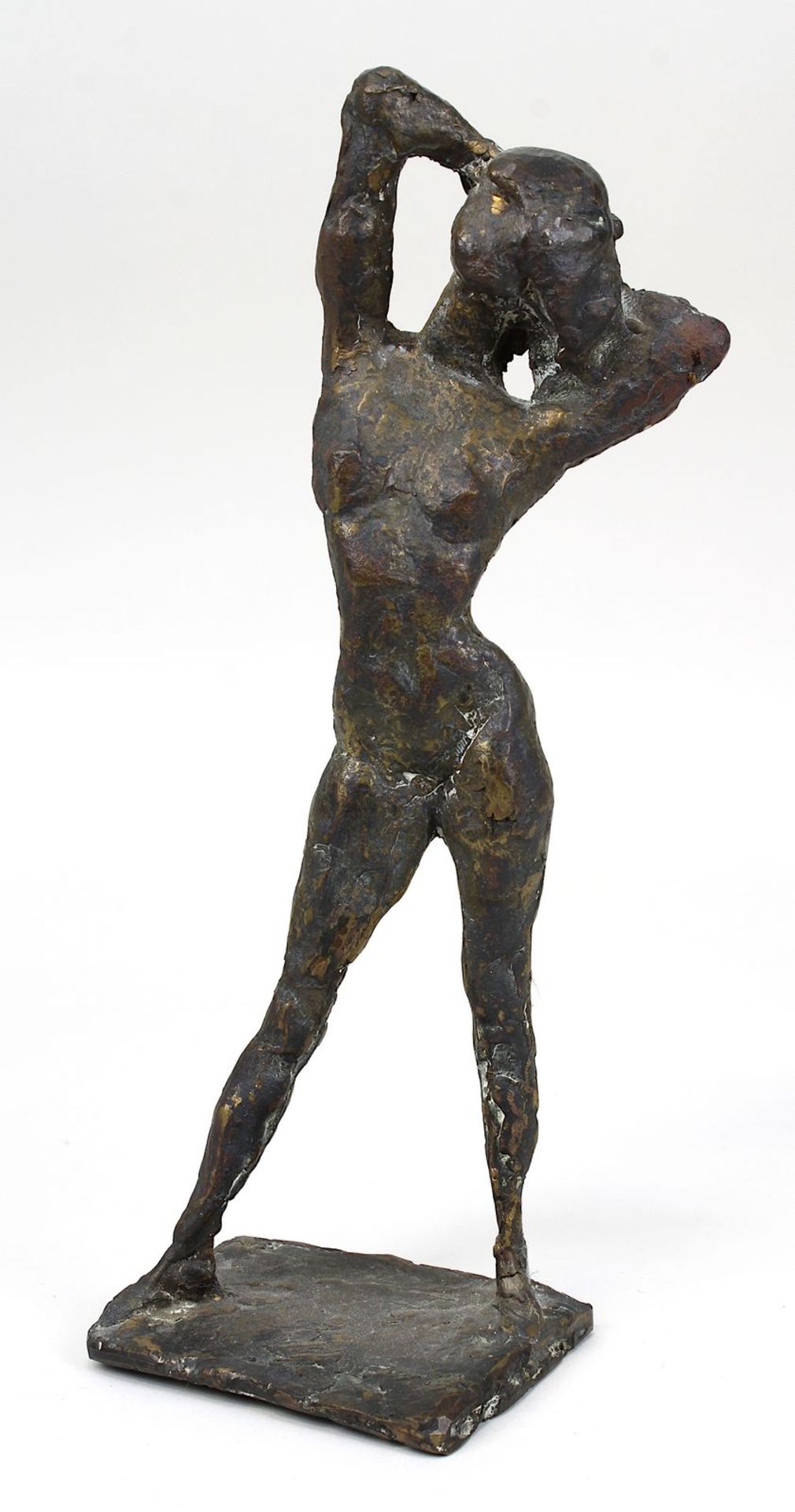 Schröder, Hans (Saarbrücken 1930 - 2010 Saarbrücken), Stehender weiblicher Akt, Bronzefigur auf