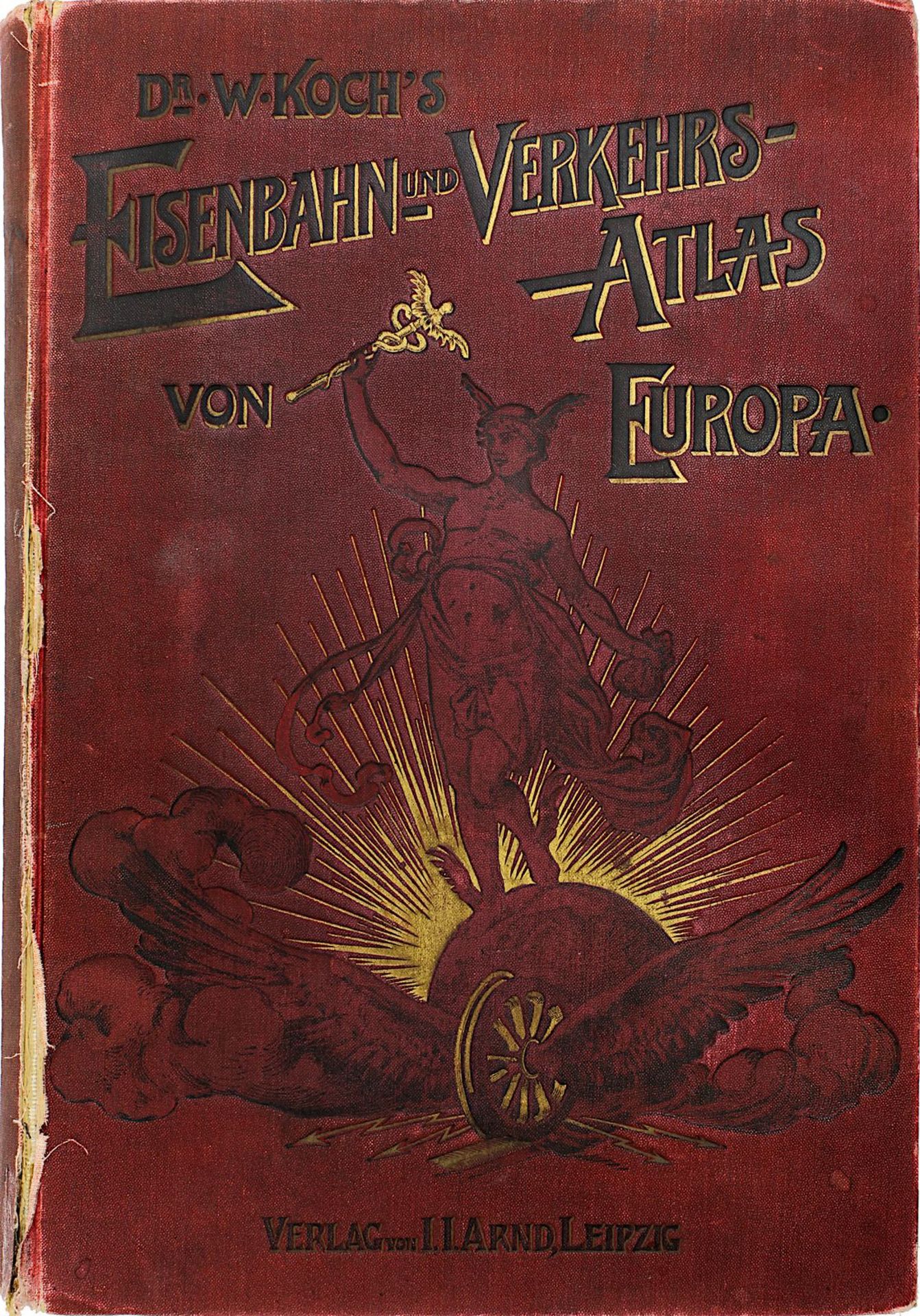 Dr. W. Kochs "Eisenbahn - und Verkehrs - Atlas von Europa", J. J. Arnd Verlag Leipzig 1905, mit