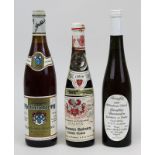 Drei Flaschen Eiswein bzw. Beerenauslese, Pfalz u. Baden: eine Flasche 1979er Winzenheimer