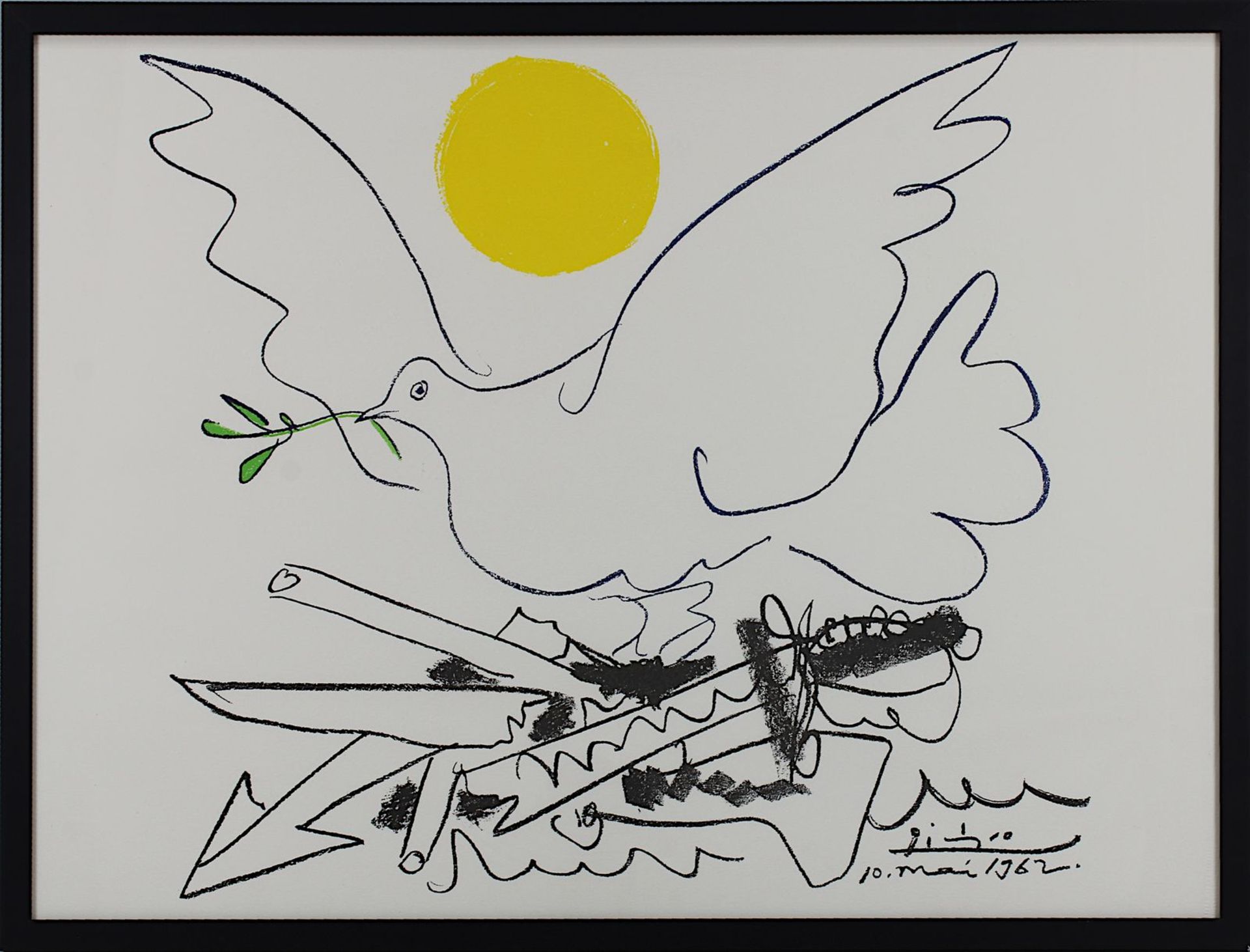 Picasso, Pablo (Málaga 1881 - 1973 Mougins) "Die Friedenstaube", Farblithografie, im Stein