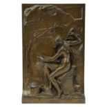 Chapu, Henri (Le-Mée-sur-Seine 1833 - 1891 Paris), La Vérité, freistehendes Bronze-Hochrelief,