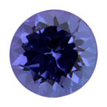 Topas im Brillantschliff, blauviolette Farbe, 1,61 ct, Reinheit vsi, T 5 mm, D 7,3 mm, Gewicht 0,