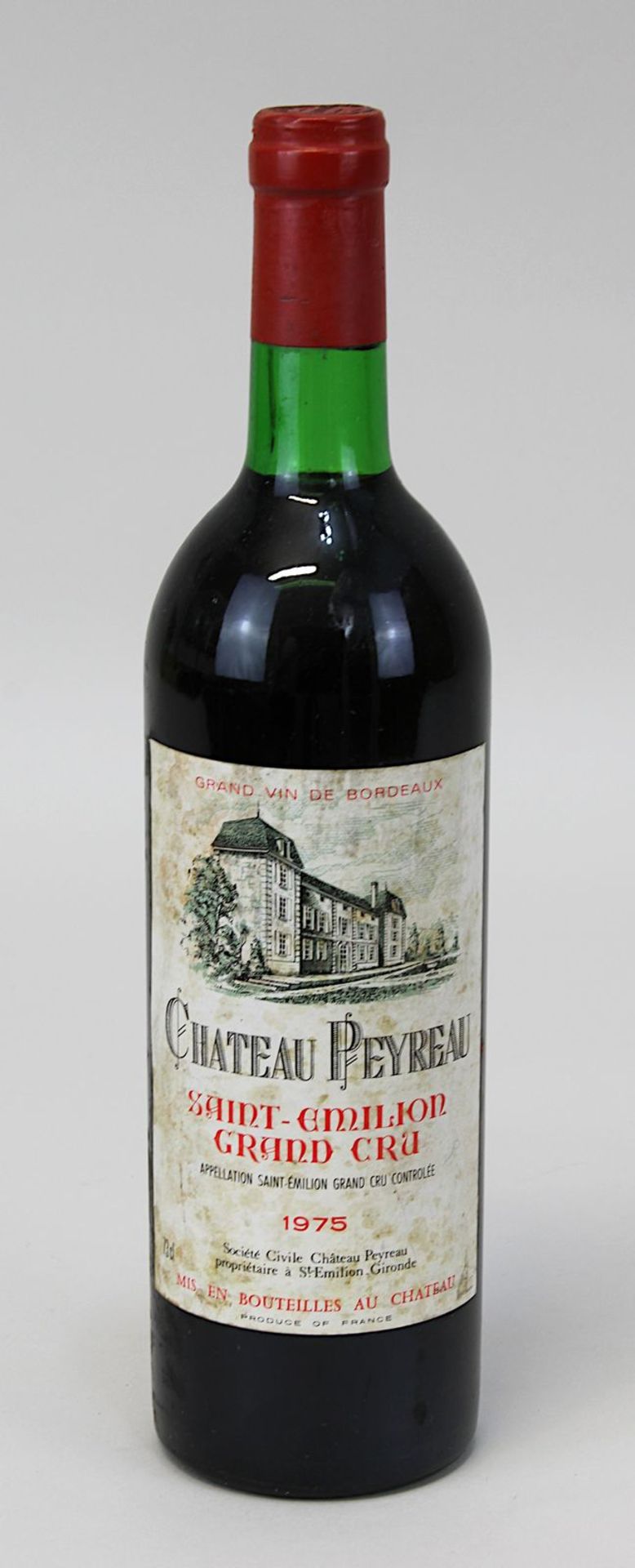 Eine Flasche 1975er Château Peyreau, Saint-Emilion Grand Cru, Bordeaux, Societé Civile Château