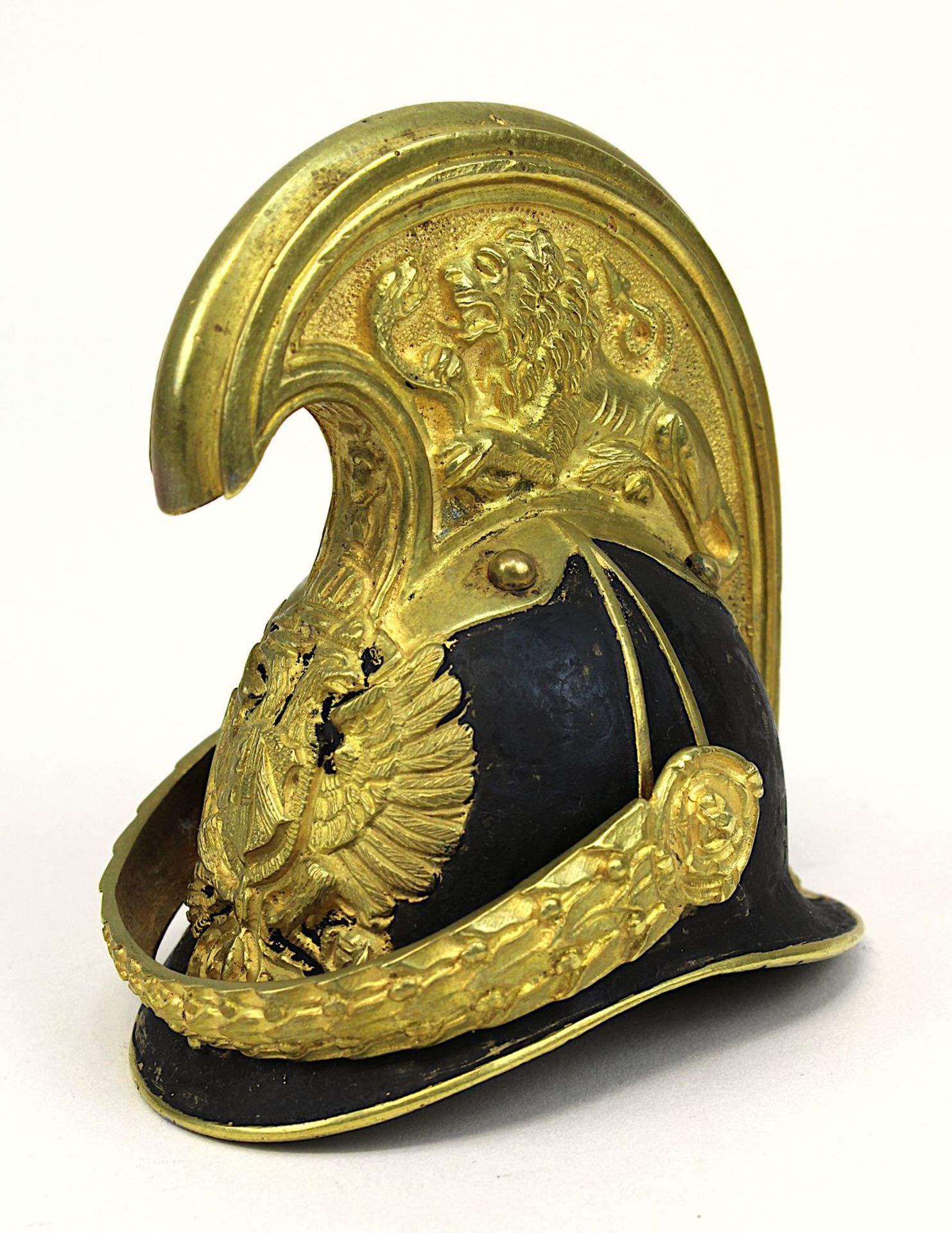 Helm für Österreichische Kürassier-, Dragoner- oder Chevaulegeroffiziere, Muster 1850, Miniatur,