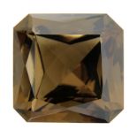 Rauchquarz im Octagon-Schliff, lupenrein, Schliff gut, 72,75 Ct., Maße 2,6 x 2,6 cm, T 1,83 cm,