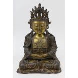 Großer Buddha aus Bronze, China 17./18. Jh., Ming-Dynastie, Guss in verlorener Form, Buddha in