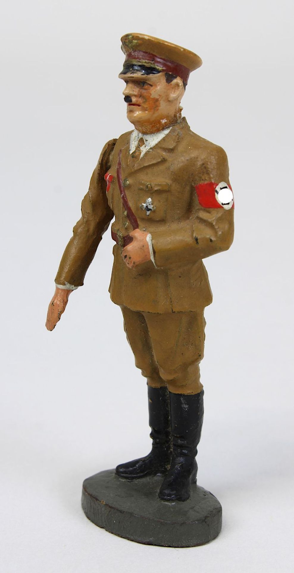 Elastolinfigur Adol Hitler, Deutsches Reich 1933 - 1945, mit beweglichem rechten Arm, Kopf auf - Bild 2 aus 2