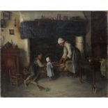 Menard, Victor P. (Nantes 1857 - 1930 Paris) (attr.), "Les ... au boudoir", Großmutter mit Enkeln in