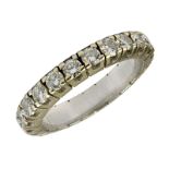 Weißgold-Allianzring mit 22 Diamanten im Brillantschliff, zus. ca. 1,32 ct, Farbe Weiß, Reinheit