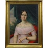 Ferenz, Anton Johann (Saar 1801 - 1874 Brünn), Biedermeier-Dreiviertelporträt einer jungen eleganten