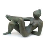 Krause, Karl-Heinz (Angermünde 1924 - 2019 Mainz), Kleine Ozeanide, Bronzeskulptur, unterseitig