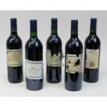 Fünf Flaschen 1992er Château Peyretaille, Pércharmant, Gageac - Rouillac, jeweils gute Füllhöhe,