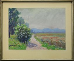 Trimborn, Gottfried (Meckenheim 1887 - 1948 Bonn), Frühlingslandschaft, Aquarell, unt. li. sign.,