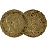 Goldmünze zu 10 Mark, Preussen - Deutsches Reich 1890, Avers: Kopf Wilhelm II nach re. u. Umschrift,