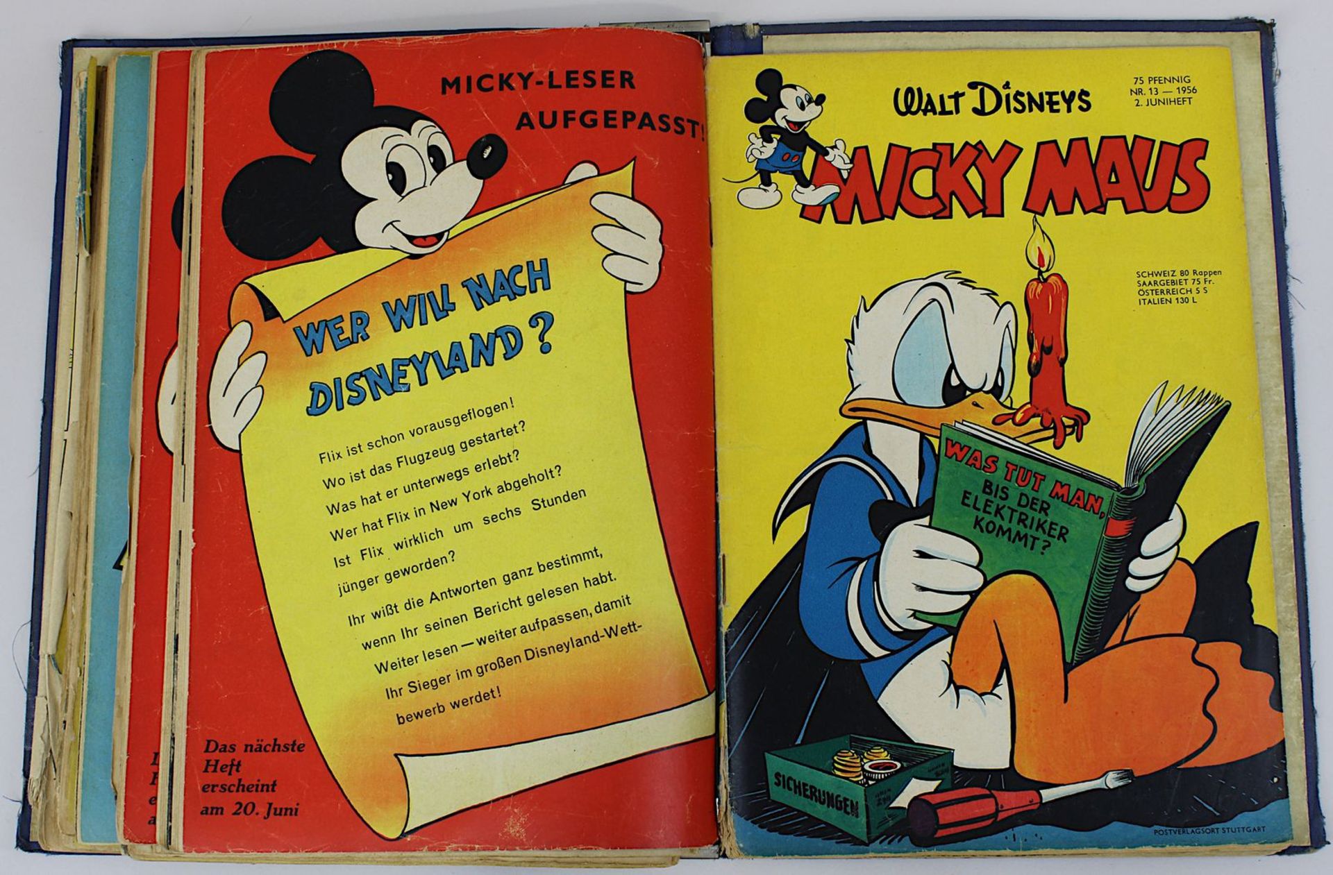 Konvolut 12 Micky-Maus-Hefte 1956, Nr. 1-13 (Januar bis Juni 1956, Nr. 8 fehlt), davon Nr. 1 in - Bild 12 aus 12