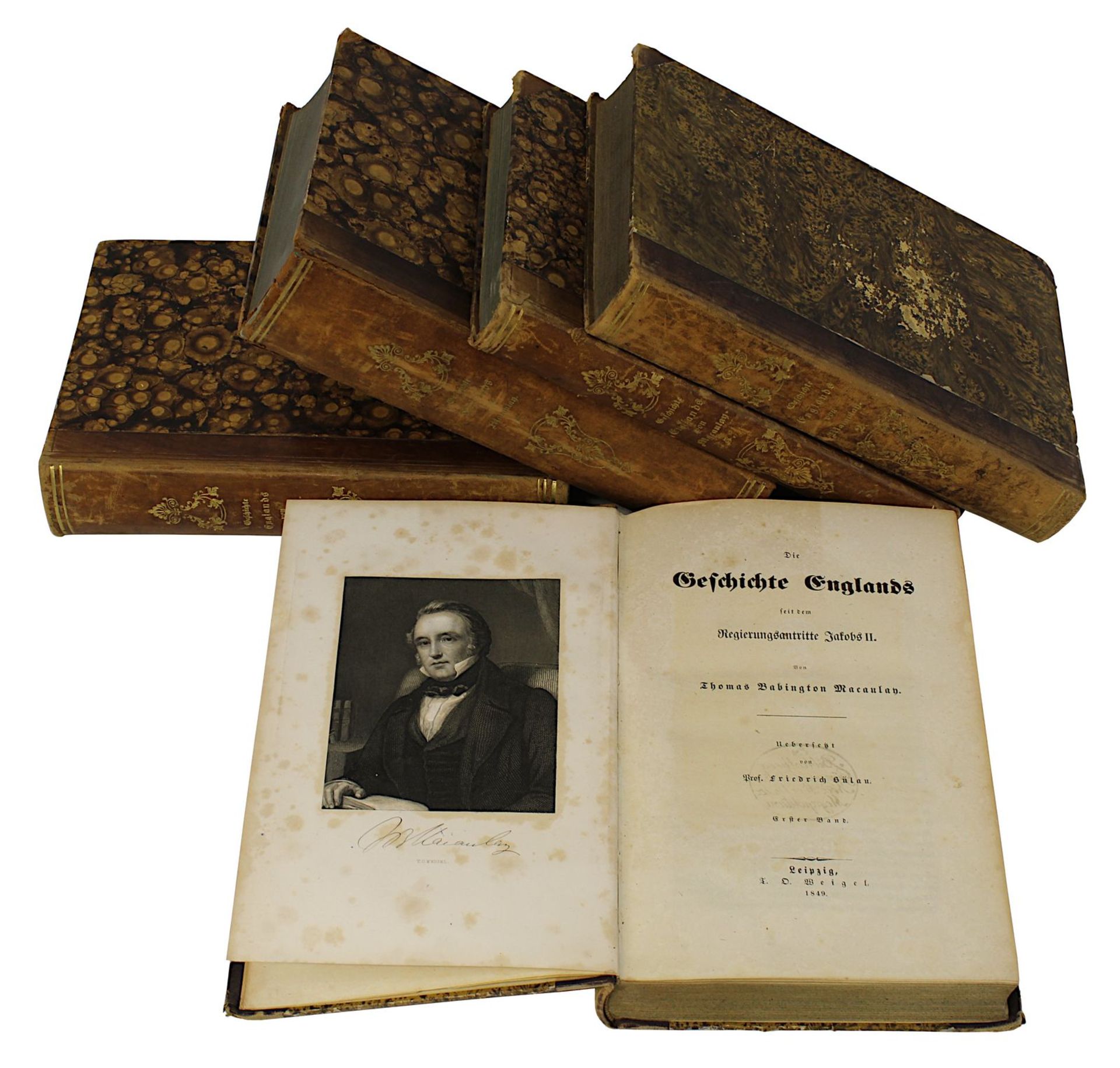 Thomas Babington Macaulay "Die Geschichte Englands", Bd. 1 - 5, Leipzig 1849 - 1861, übersetzt v.