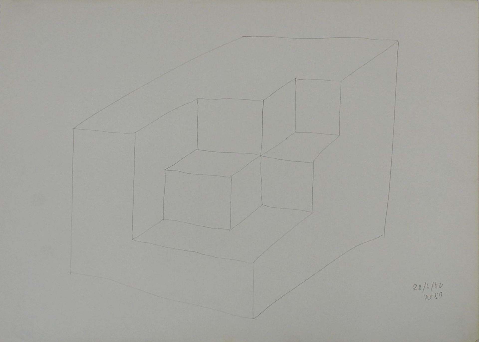 Heerich, Erwin (Kassel 1922 - 2004 Meerbusch), Komposition Vier Quadrate, Serigraphie, rückseitig - Image 3 of 3