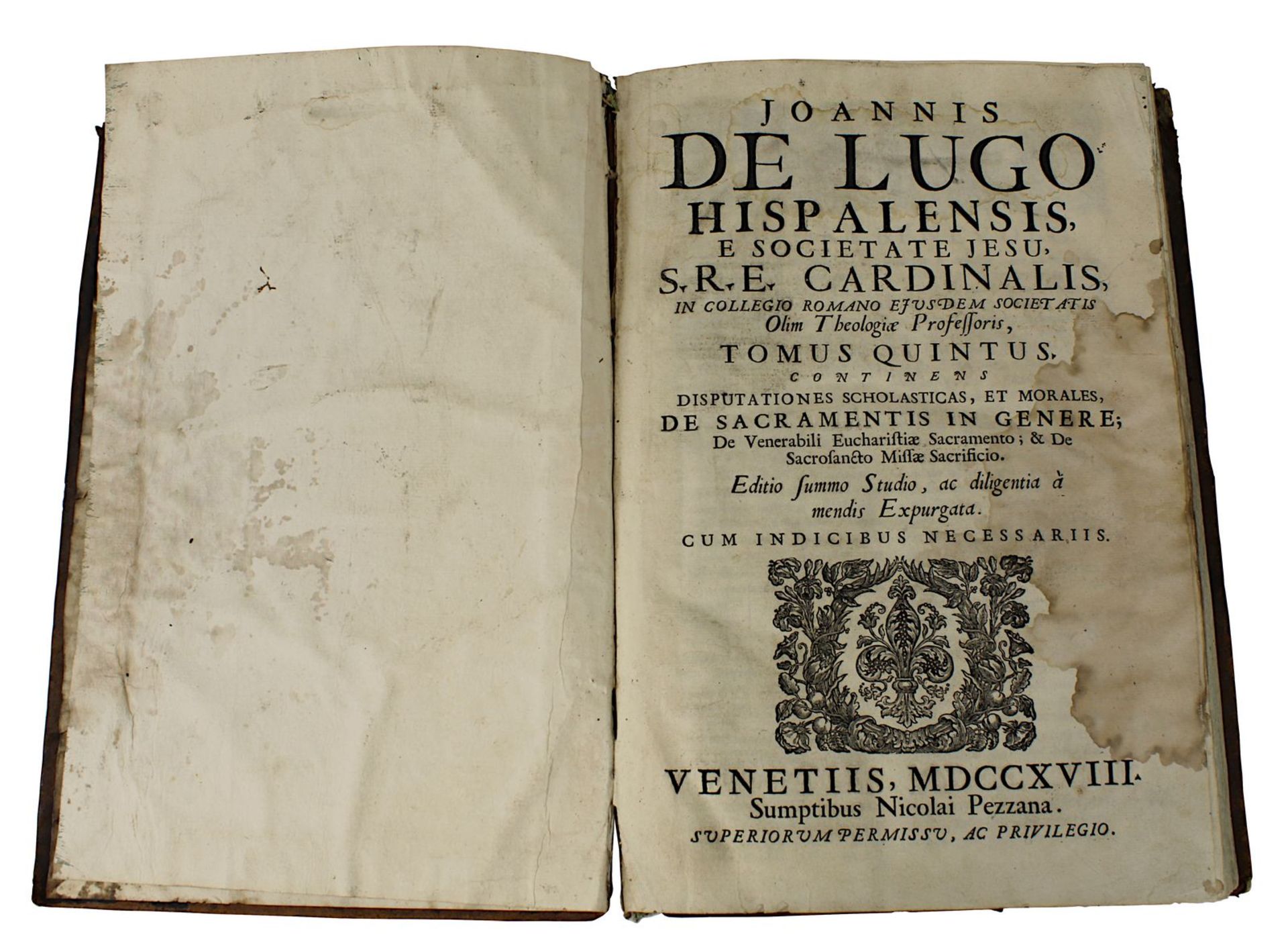 Joannis de Lugo Hispalensis "E societate Jesu, s.r.e. cardinalis", Bd. 5, Venedig 1718, mit