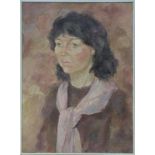 Schuler, Rudolf (geb. 1931 Großrosseln), Frauenportrait, Öl auf Leinwand, re. u. signiert und