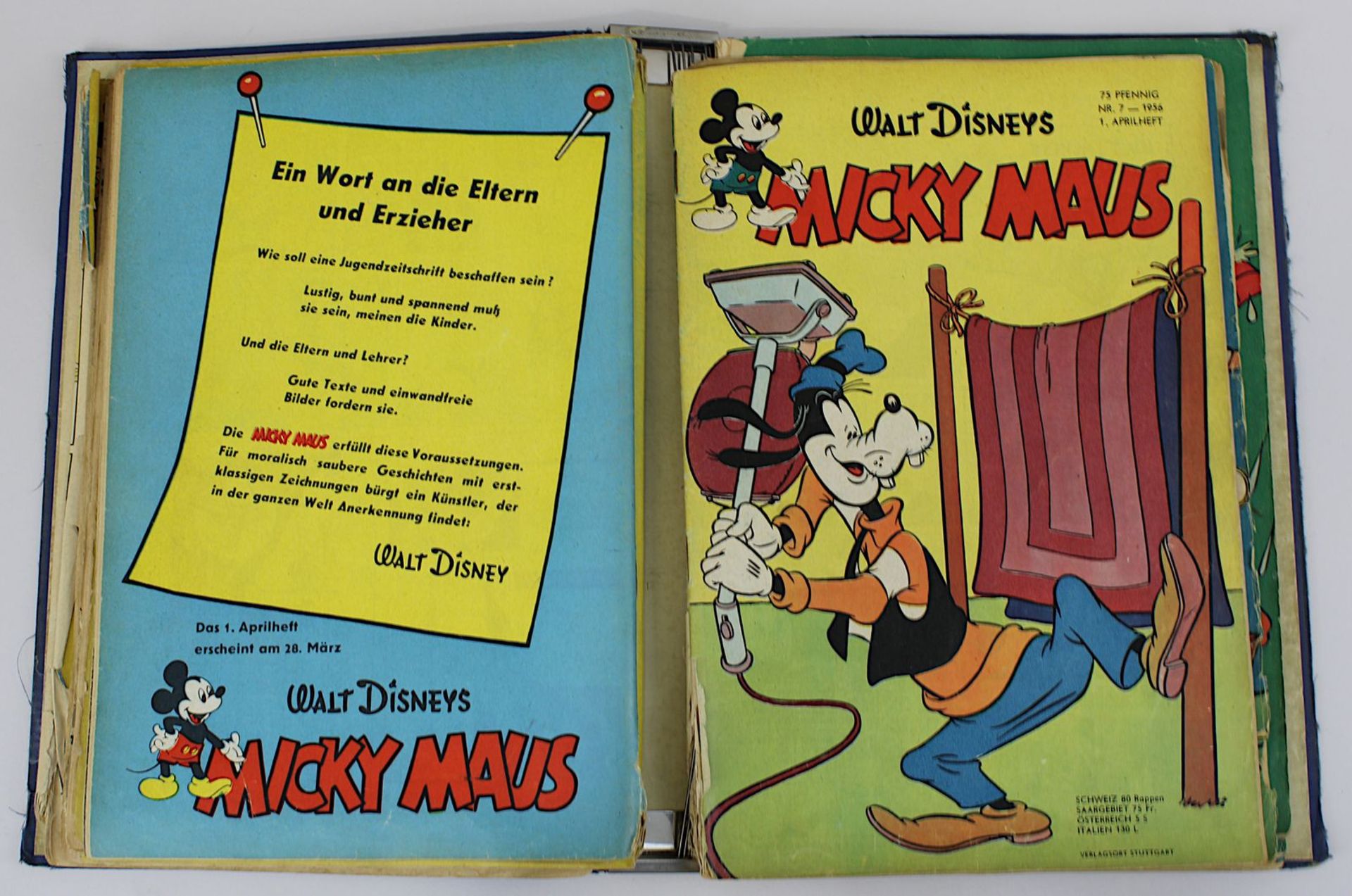 Konvolut 12 Micky-Maus-Hefte 1956, Nr. 1-13 (Januar bis Juni 1956, Nr. 8 fehlt), davon Nr. 1 in - Bild 6 aus 12