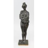 Schröder, Hans (Saarbrücken 1930 - 2010 Saarbrücken), stehender weiblicher Halbakt, Bronze mit