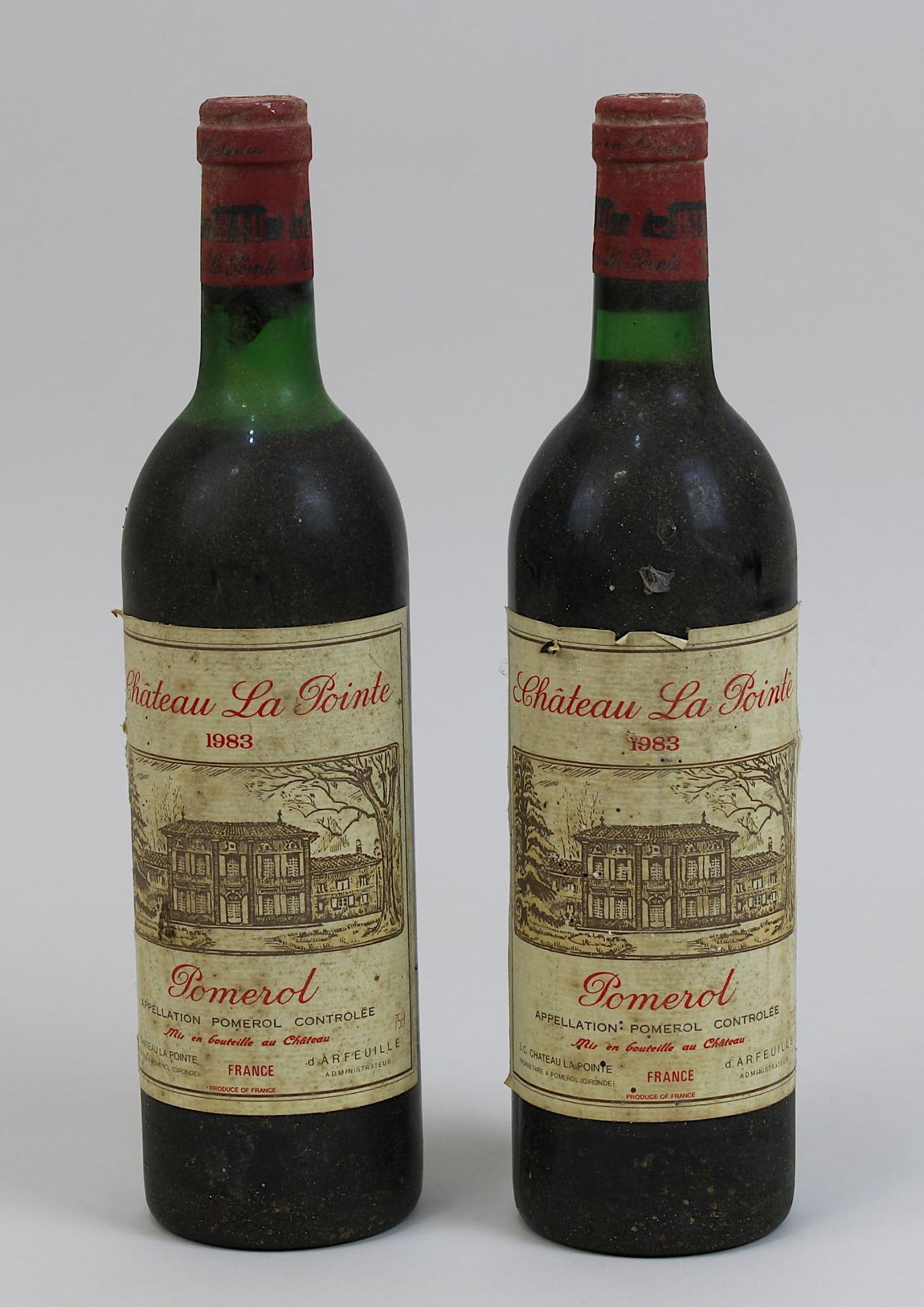 Zwei Flaschen 1983er Château La Pointe, Pomerol, Füllhöhe: obere Schulter bis unterer