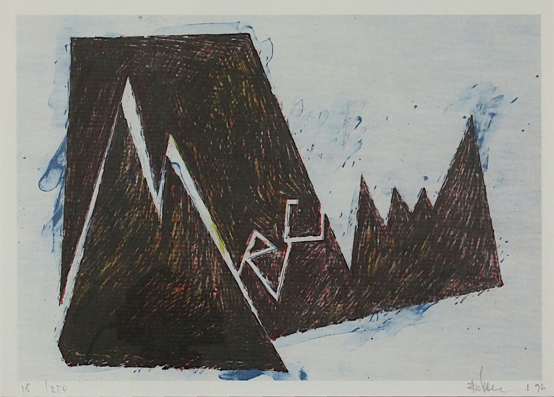 Drei Farblithographien, 2. H. 20. Jh.: Wehner, Rainer Maria (geb. 1984), ohne Titel, am unt. Rand - Bild 5 aus 7