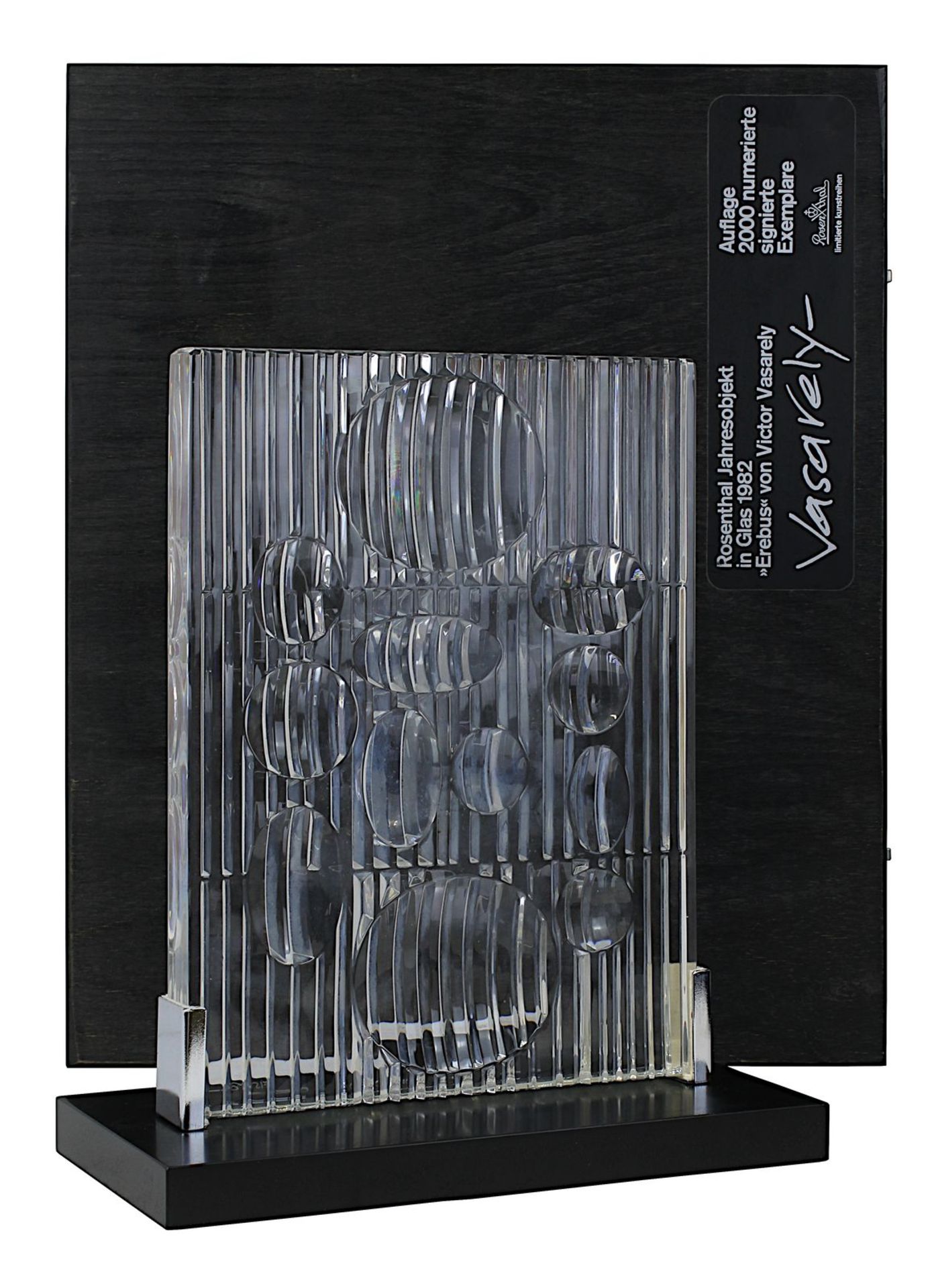 Vasarely, Victor (Pécs 1906 - 1997 Paris), Jahresobjekt in Glas 1982, Exemplar 817/2000, auf - Image 2 of 2