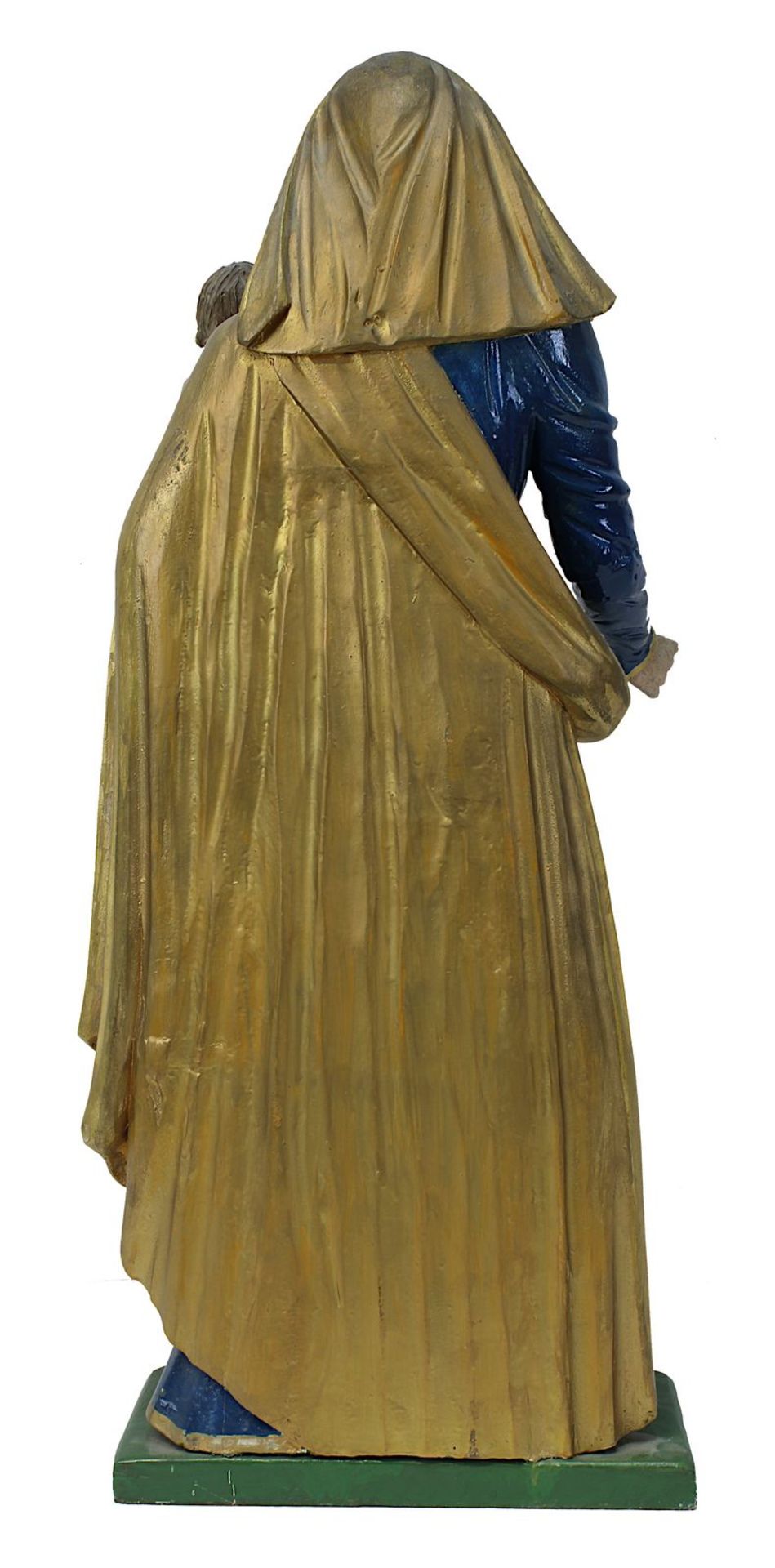 Maria mit dem Jesusknaben, deutsch 19. Jh., Holz dreiviertelrund geschnitzt u. farbig gefasst, - Bild 2 aus 2