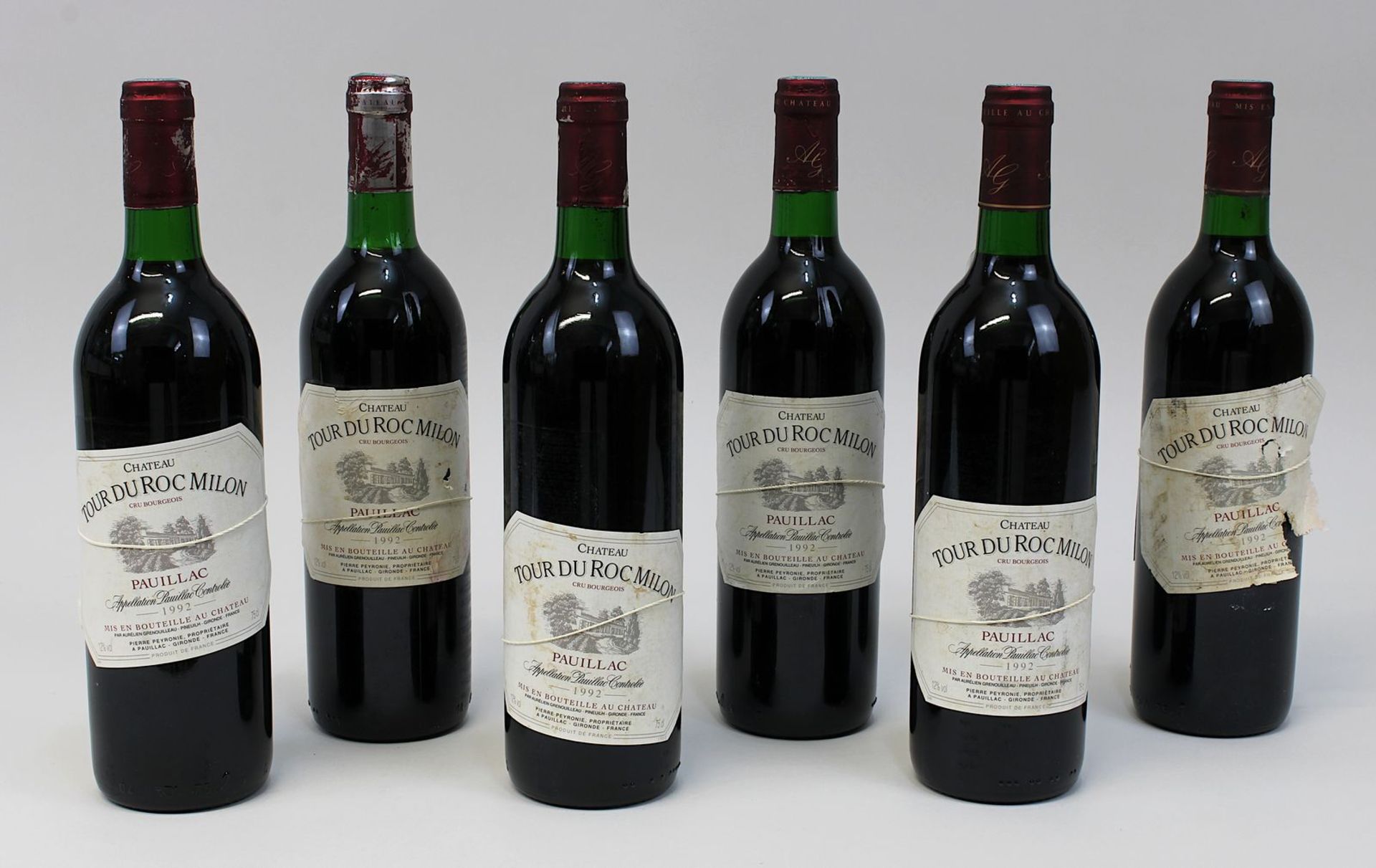 Sechs Flaschen 1992er Chateau Tour du Roc Milon, Cru Bourgeois, Pauillac, Gironde, jeweils gute