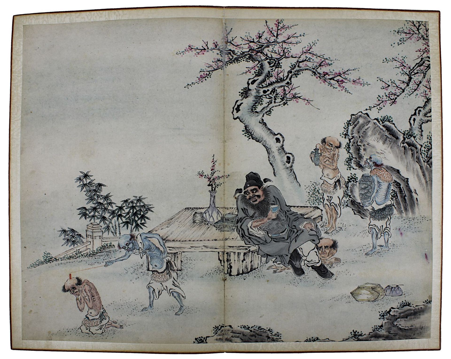 Leporello-Album, China um 1900, Buch mit 18 doppelseitigen Aquarellen, Tusche und leichte Farben auf - Bild 6 aus 8