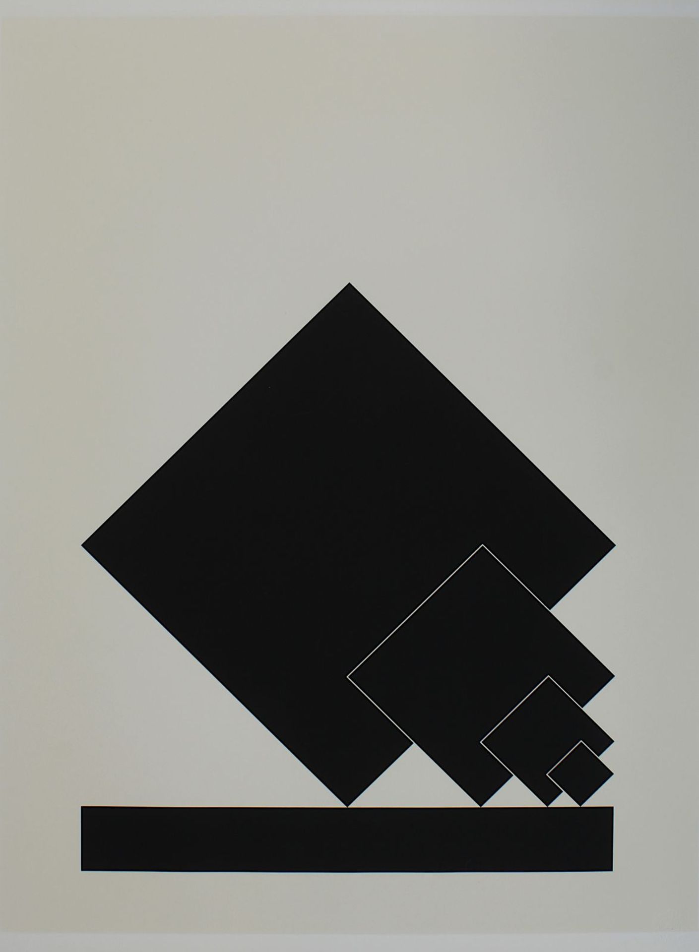 Heerich, Erwin (Kassel 1922 - 2004 Meerbusch), Komposition Vier Quadrate, Serigraphie, rückseitig - Image 2 of 3