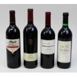 Vier Flaschen Rotwein 1996 - 2002: eine Fl. 1996er Nekeas, Tempranillo - Cabernet, Navarra, Spanien,