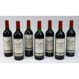 Sieben Flaschen 1994er Chateau Puycarpin, Bordeaux Supérieur, Füllhöhe: Halsansatz und gute