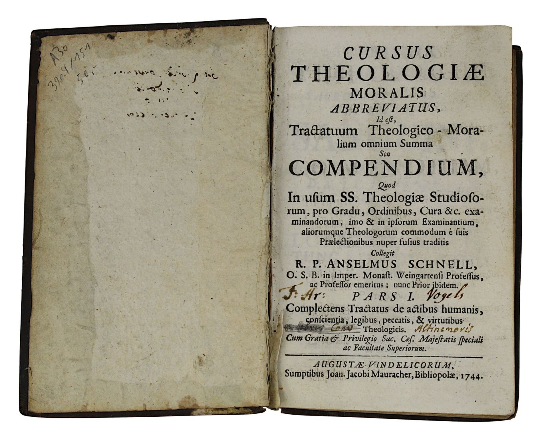 Anselmus Schnell "Cursus Theologiae Moralis Abbreviatus", "Tractatuum Theologico - Moralium omnium