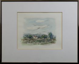 Lauer, Heinz (Gunzenau 1924 - 2014 Saarbrücken) Aquarellierte Graphitzeichnung "Provence", links