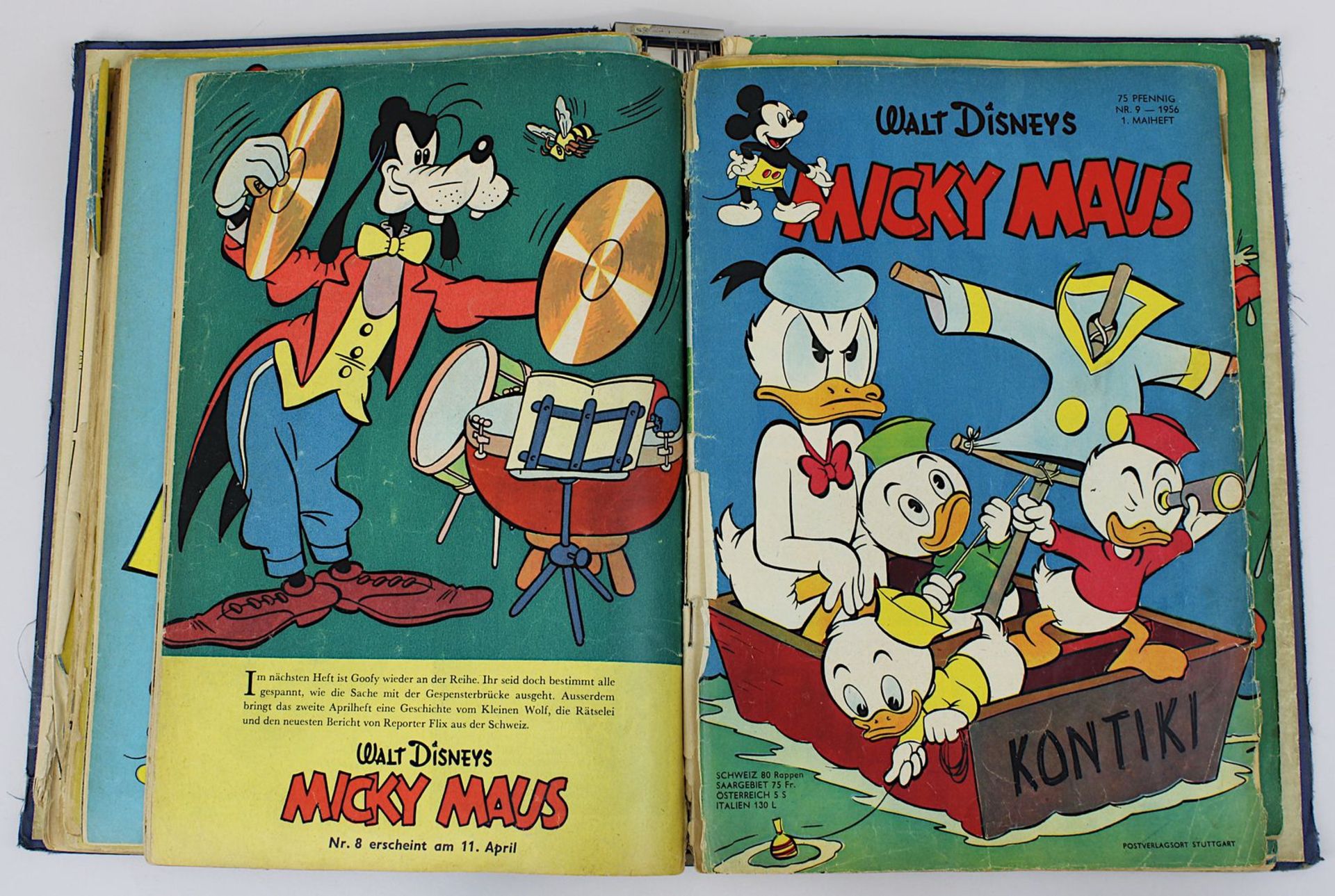 Konvolut 12 Micky-Maus-Hefte 1956, Nr. 1-13 (Januar bis Juni 1956, Nr. 8 fehlt), davon Nr. 1 in - Bild 8 aus 12