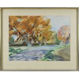 Schöller, Rudolf (1905 - 1986), Parklandschaft, Aquarell, um 1962, links unt. monogr., 34 x 46,5