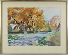 Schöller, Rudolf (1905 - 1986), Parklandschaft, Aquarell, um 1962, links unt. monogr., 34 x 46,5