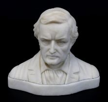 Trafeli, Giulielmo (Italien 19./20. Jh.), Richard Wagner, Alabaster-Büste rücks. signiert, auf