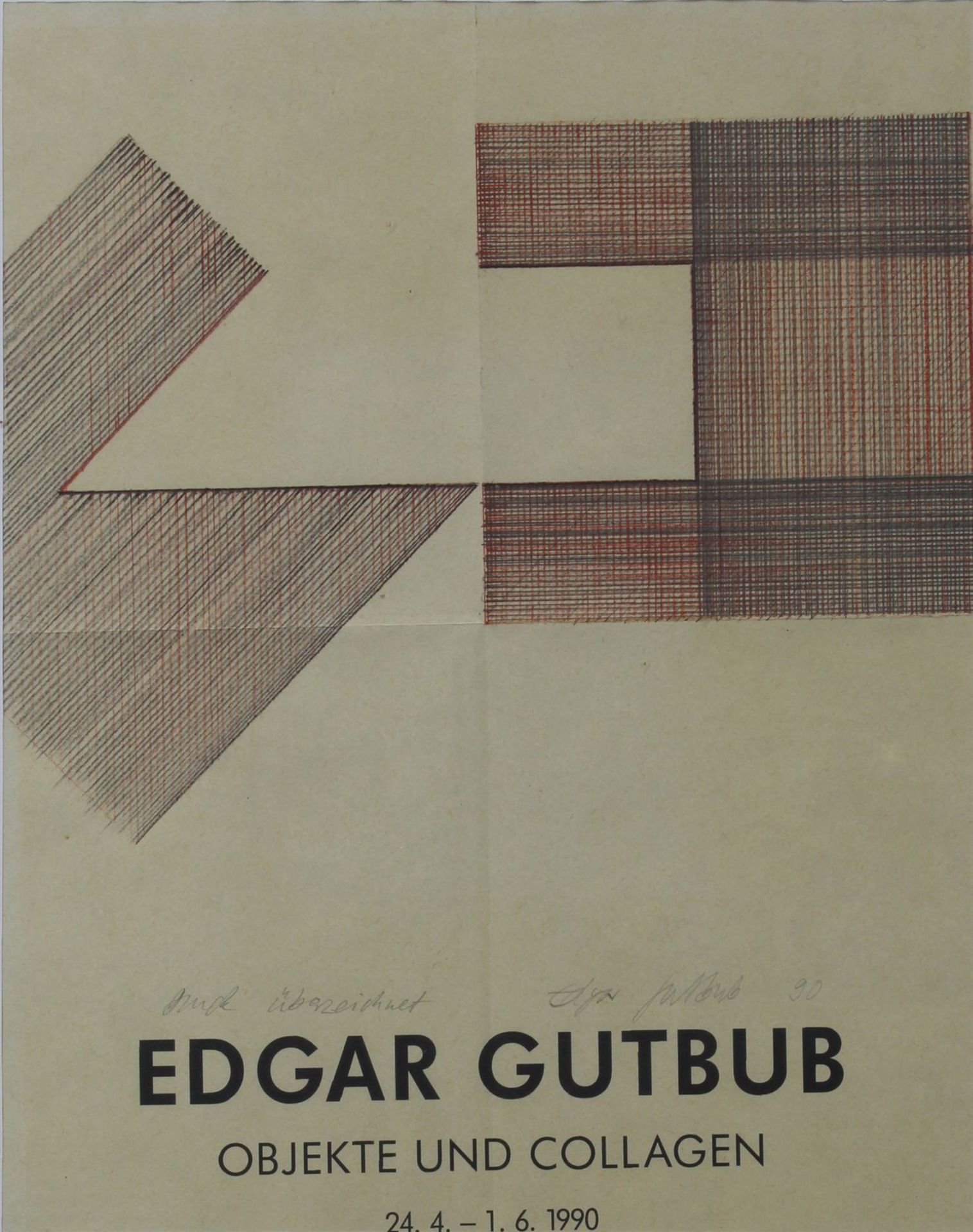 Gutbub, Edgar (Mannheim 1940 - 2017 Wuppertal), Ausstellungsplakat zur Ausstellung "Edgar Gutbub - - Bild 2 aus 2