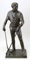 Janensch, Gerhard (Zamborst / Pommern 1860 - 1933 Berlin), "Hüttenarbeiter", große Bronzefigur mit