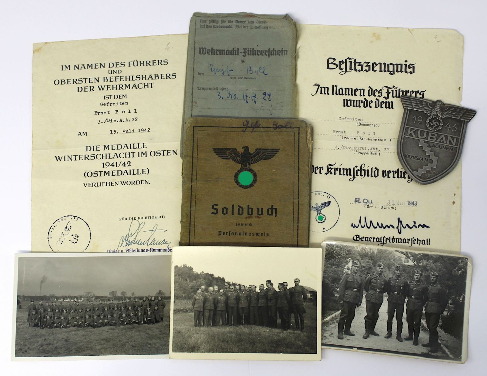 Soldbuch eines Obergefreiten der Wehrmacht, Deutsches Reich 1933 - 1945, Kavallerie und dazu