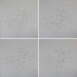 Piper, Gudrun (Kobe 1917 - 2016 Wedel), Vier Kompositionen geometrischer Netzstrukturen,