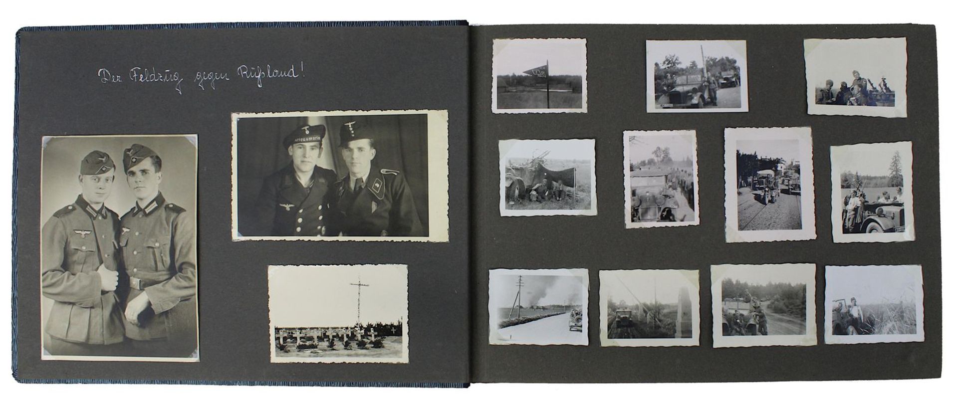 Photoalbum eines Wehrmachtsangehörigen zum Russlandfeldzug, Deutsches Reich 1933 - 1945, mit ca. 200