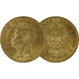 Goldmünze zu 20 Mark, Hessen - Deutsches Reich 1906, Avers: Kopf Ernst Ludwig Grossherzog von Hessen