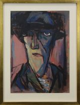 Zolnhofer, Fritz (Wolfstein 1896 - 1965 Saarbrücken), Porträt eines älteren Mannes mit Hut,