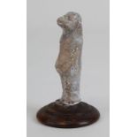 Kleine antike Keramikfigur der Göttin Taweret, Ägypten wohl ptolemäische Zeit, stehendes Figürchen